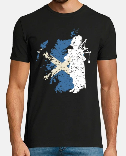 T-shirt motivo di cornamusa con la bandiera del