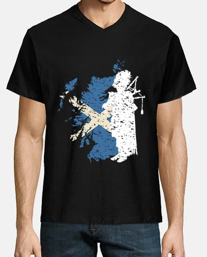 T-shirt motivo di cornamusa con la bandiera del