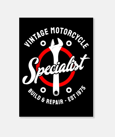 Tableau moto vintage 1975 motards