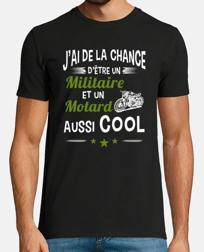 T-shirt motociclista militare