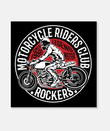 Stampa motociclista motorcycle custom americana moto 1991 rockers old school biker 90s stampa su tela