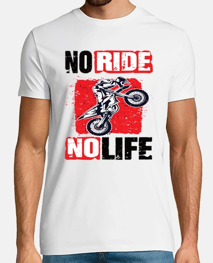 T-shirt motocross no ride no life motocross