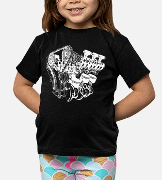 Camiseta ninos motor blanco mecanica tall. laTostadora