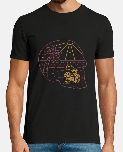 Camiseta motorista en la isla calavera