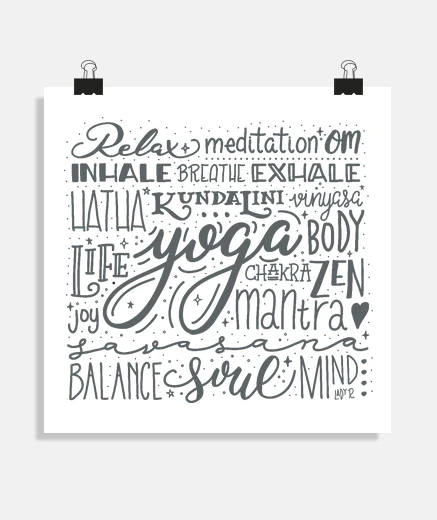 Poster mots de yoga