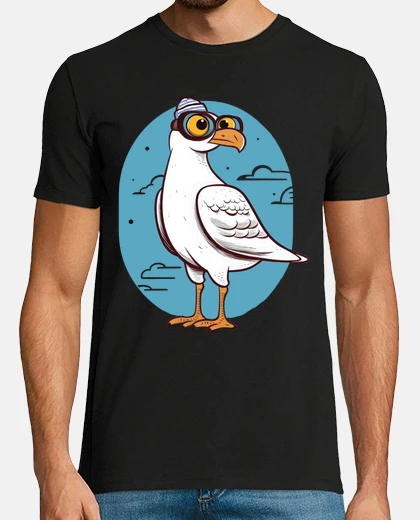 Tee-shirt mouette avec des lunettes de plongée
