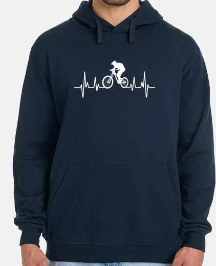 Hoodie mountain bike man heartbeat humor