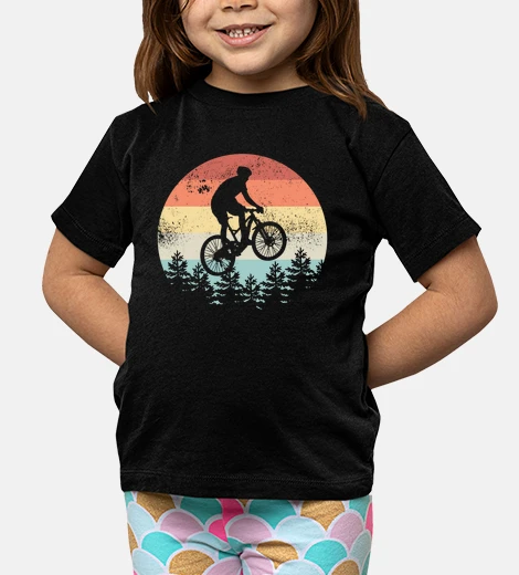 Kids Mountain Biking Sunset Cyclist MTB Gift
