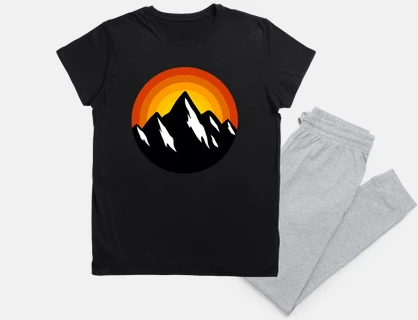mountains retro sunset