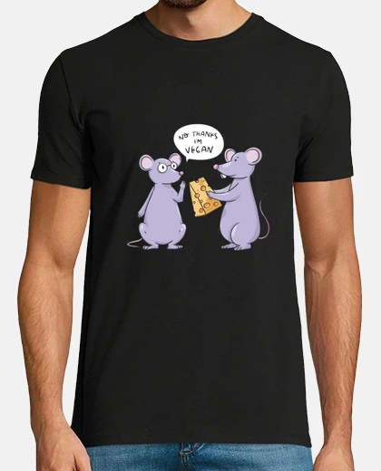 Playera mouse vegan humorous Swiss cheese