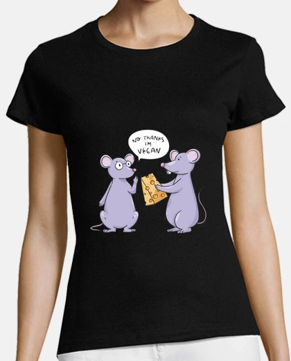 Playera mouse vegan humorous Swiss cheese