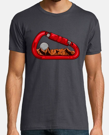 Tee-shirt mousqueton escalade montagnes et lune sport montagne nature