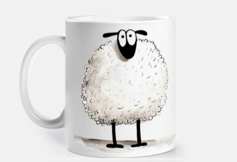 Mug mouton stylisé dessin animé funny tasse à personnaliser café thé infusion 