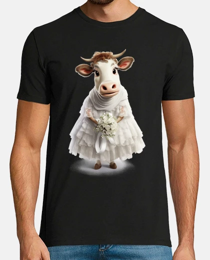 T-shirt mucca in sposa macelleria macelleria vintage retrò divertente