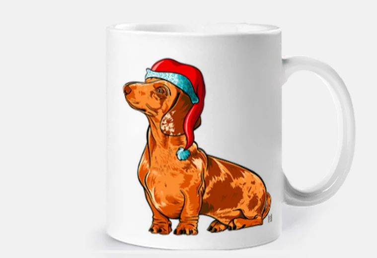 Mug mug chien teckel noel