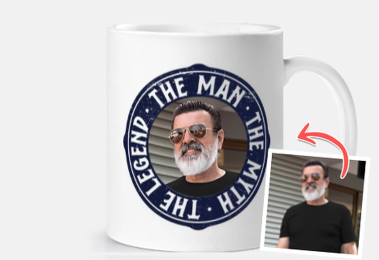 Cup mug man myth legend customizable photo
