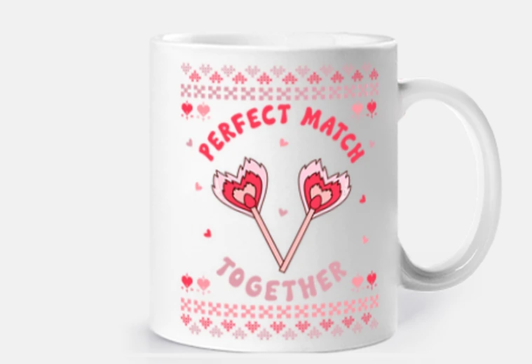 Mug Perfect match cadeau saint valentin homme pas cher