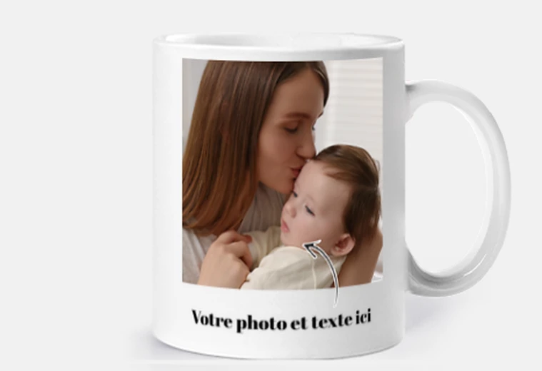 Mug personnalisé photo et texte