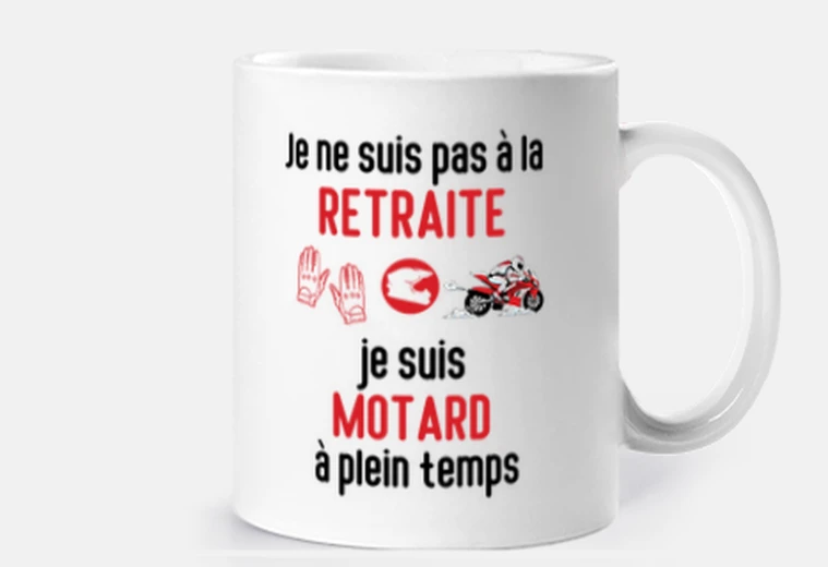 Mug Mug Retraite Motard à plein temps idée cadeau humour moto