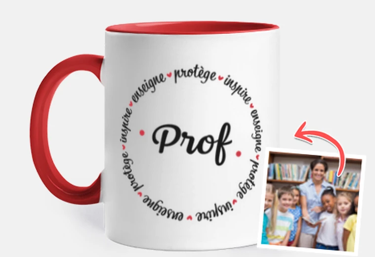 mug un prof enseigne inspire protège avec photo personnalisable