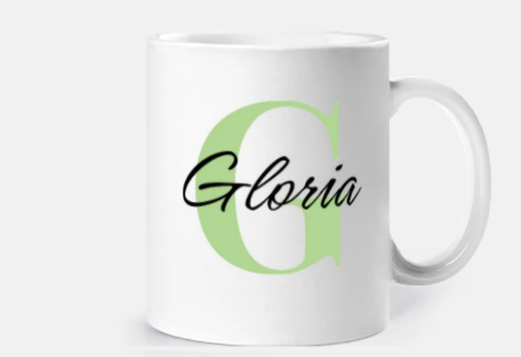Cup mug with initials - g