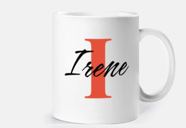 Cup mug with initials - i