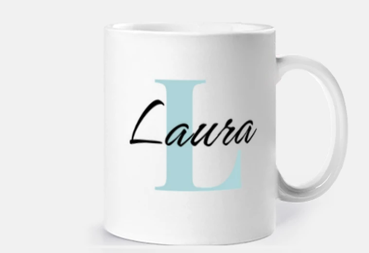 Cup mug with initials - l
