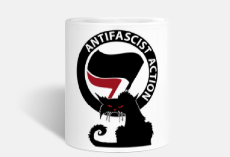 mug - cat antifa international red