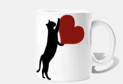 mug, cat with heart