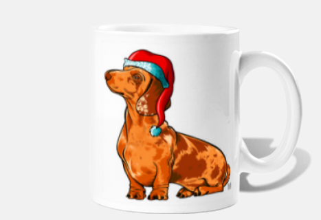 mug dog dachshund christmas