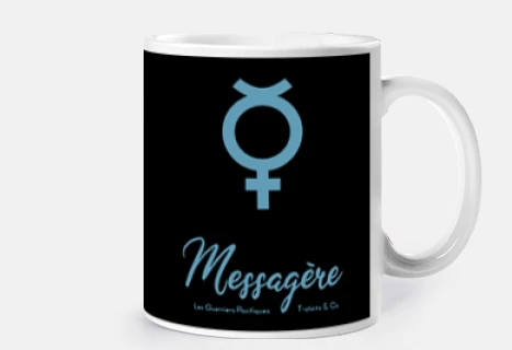 Mug Mercure, Messagère - Noir