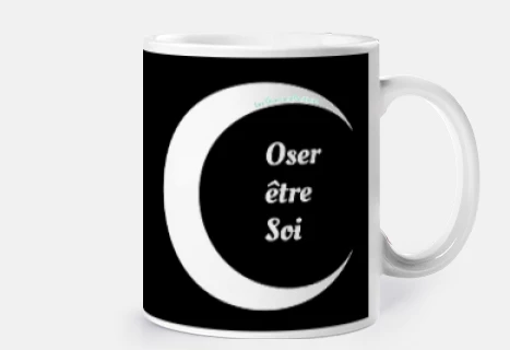 Mug Oser être Soi avec Lune - Noir