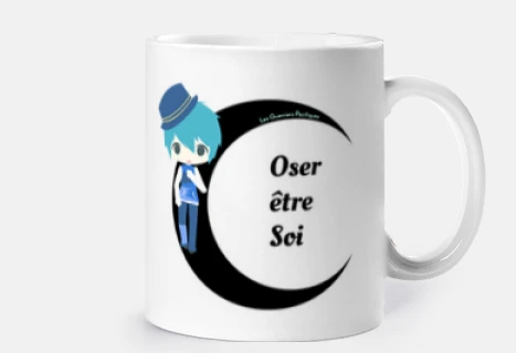 Mug Oser être Soi avec Lune et Garçon Manga - Blanc