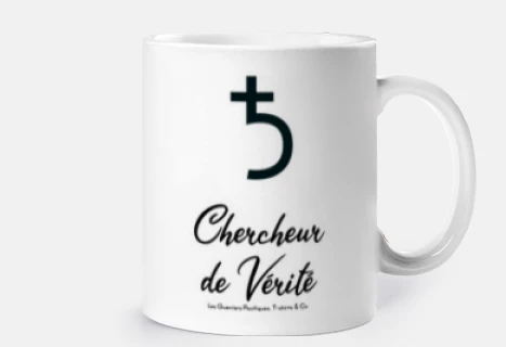 Mug Saturne, Chercheur de Vérité - Blanc