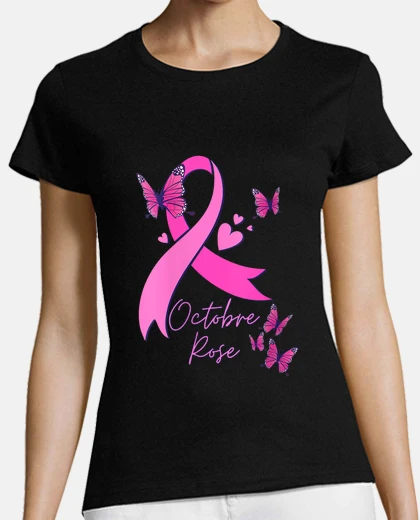 Camiseta mujer cáncer de mama octubre rosa