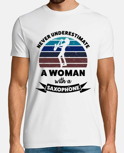 Camiseta mujer con saxofón divertido regalo mamá