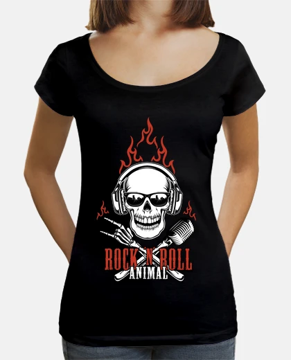 Mujer, cuello ancho Loose Fit, negra