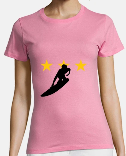 Playera mujer de la camisa de surf,, calidad superior de color rosa