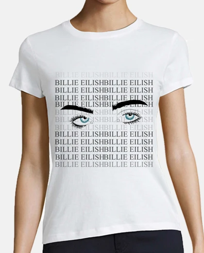 Camiseta Mujer, estilo béisbol, blanca y azul marino
