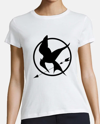 Camiseta Mujer, estilo béisbol, blanca y azul marino