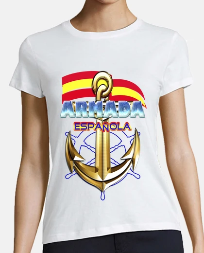 Camiseta Mujer, estilo béisbol, blanca y azul royal