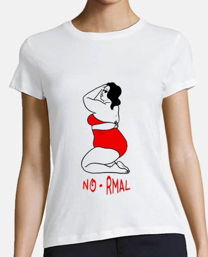 Camiseta Mujer, estilo béisbol, blanca y roja
