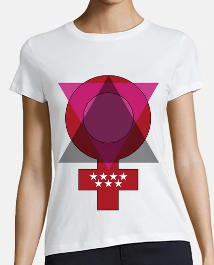 Playera Mujer, estilo béisbol, blanca y roja
