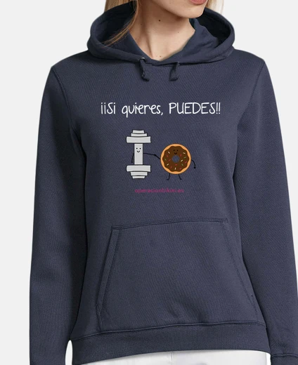 Mujer, jersey con capucha, azul marino
