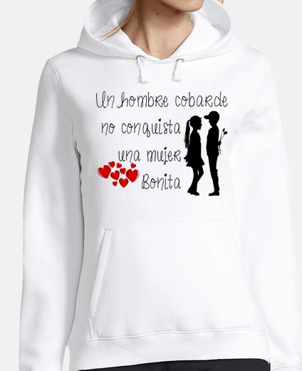 Mujer, jersey con capucha, blanco Un hombre cobarde