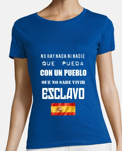 Camiseta Mujer, manga corta, azul royal, calidad premium