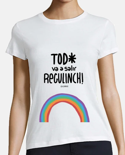Camiseta Mujer, manga corta, blanca, calidad premium