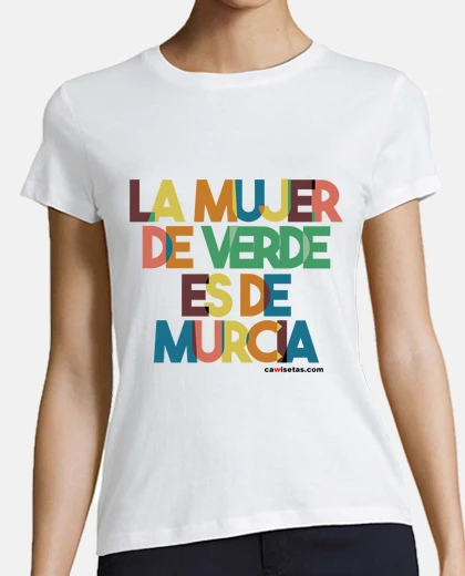 Camiseta Mujer, manga corta, blanca, calidad premium