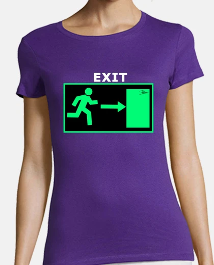 Playera Mujer, manga corta, morada, EXIT derecha
