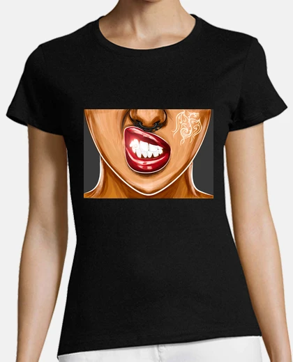Playera Mujer, manga corta, negra, algodón orgánico